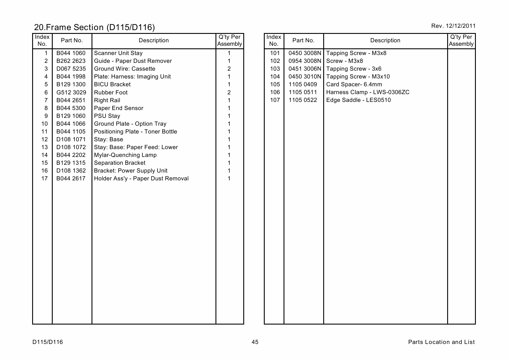 RICOH Aficio MP-201F 201SPF D115 D116 Parts Catalog-6